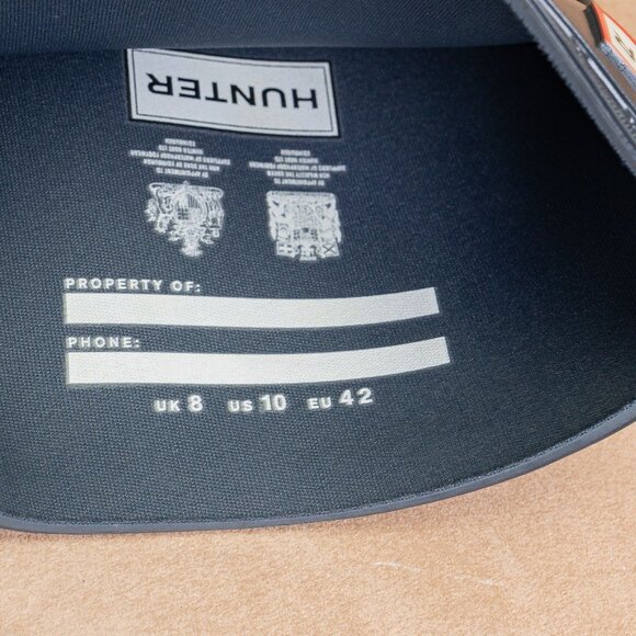 Hunter Women Original Tall Gloss Blue Granite Rain Rubber Wellies Knee sz 10 - Picture 7 of 10